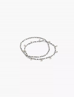 Lane Bryant Beaded Stretch Enkelbandje Dames Zilver | TPM2990UJ