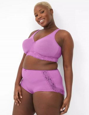 Lane Bryant Cotton Full With Lace Back Slips Dames Paars | VIK860QI