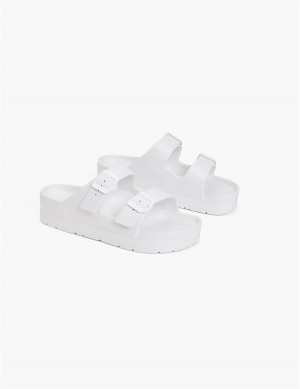 Lane Bryant Double-Band Schuifsandalen Dames Wit | CLF9471SU