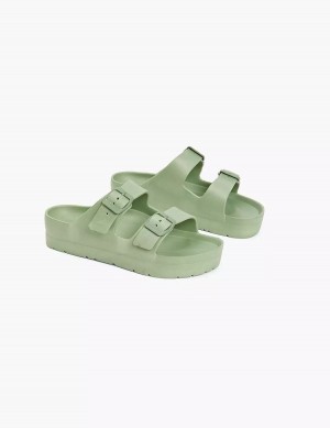 Lane Bryant Double-Band Schuifsandalen Dames Groen | IPN6494TU