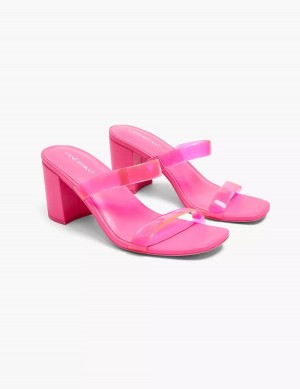 Lane Bryant Dream Cloud Double-Band Low Block Heel Hakken Sandalen Dames Roze | YRK2489YI