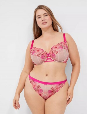 Lane Bryant Embroidered String Panty Dames Roze Roze | AXC6484SI