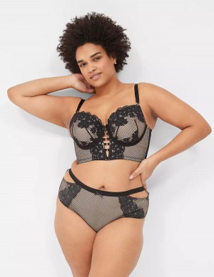 Lane Bryant Fishnet & Lace Slips Dames Zwart | LVF8353RJ