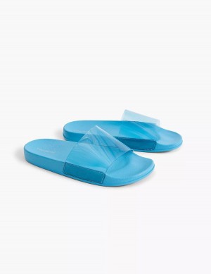 Lane Bryant Jelly Pool Schuifsandalen Dames Blauw | EGO939OJ