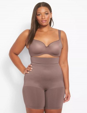 Lane Bryant Level 2 Shaping Ultra High-Waist Short Slips Dames Diepgrijs Bruin | MFF5298DY