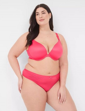 Lane Bryant No-Show With Lace Trim String Panty Dames Donkerrood | YJT3654QO