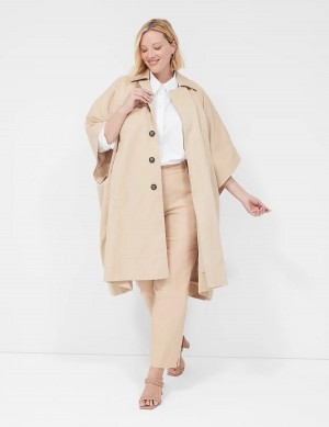 Lane Bryant Oversized Trench Poncho Poncho's Dames Khaki | VNT2671XH