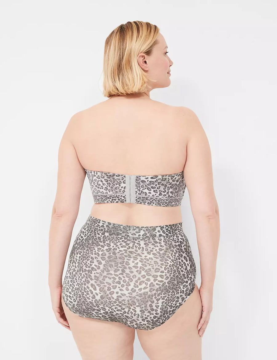 Lane Bryant Comfort Bliss High-Waist Slips Dames Bruin Zwart Wit | QYM6048WZ