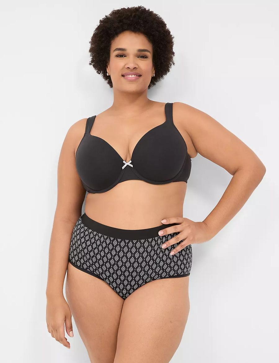 Lane Bryant Cotton Full With Wide Waistband Slips Dames Zwart | MKZ5825RC