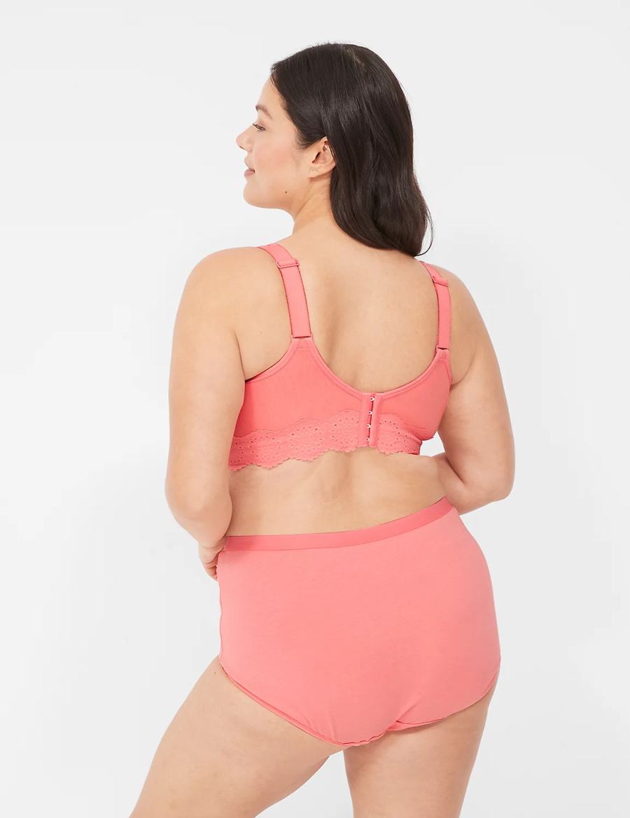 Lane Bryant Cotton Full with Lace Waist Slips Dames Roze | LBA4020WP