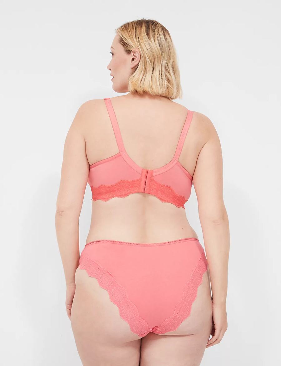 Lane Bryant Cotton Lace-Back French Cut Slips Dames Roze | LPK1243XJ