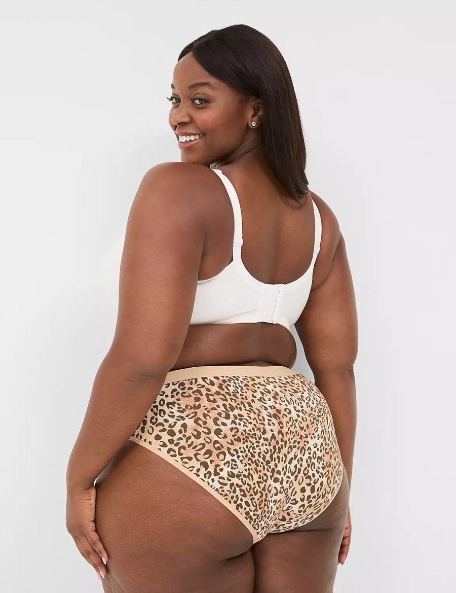 Lane Bryant Cotton With Wide Waistband Hipster Panty Dames Beige | IDZ7388GM