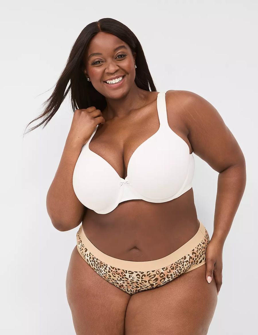 Lane Bryant Cotton With Wide Waistband Hipster Panty Dames Beige | IDZ7388GM