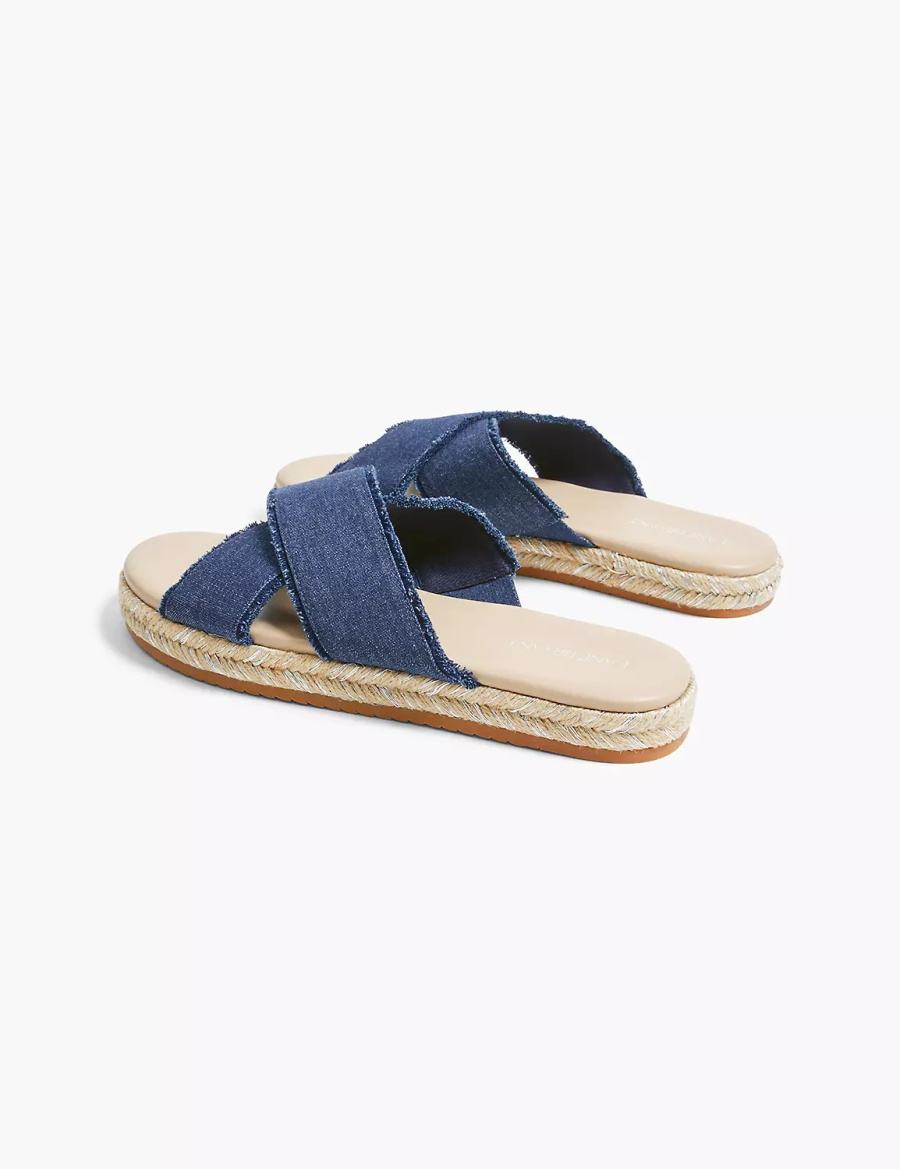 Lane Bryant Dream Cloud Criss-Cross Espadrille Schuifsandalen Dames Donkerblauw | RCH3780YS