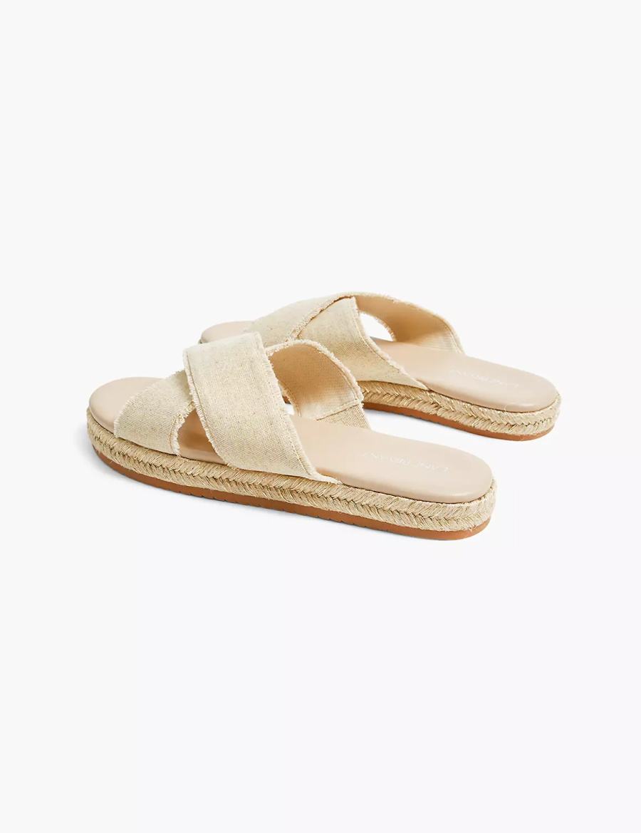 Lane Bryant Dream Cloud Criss-Cross Espadrille Schuifsandalen Dames Beige | JFL7984XW