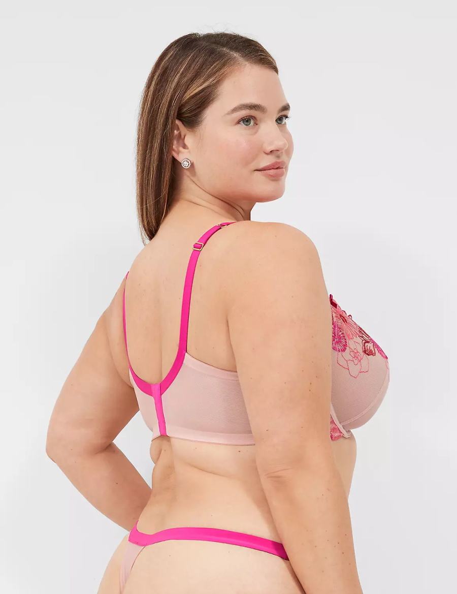 Lane Bryant Embroidered String Panty Dames Roze Roze | AXC6484SI