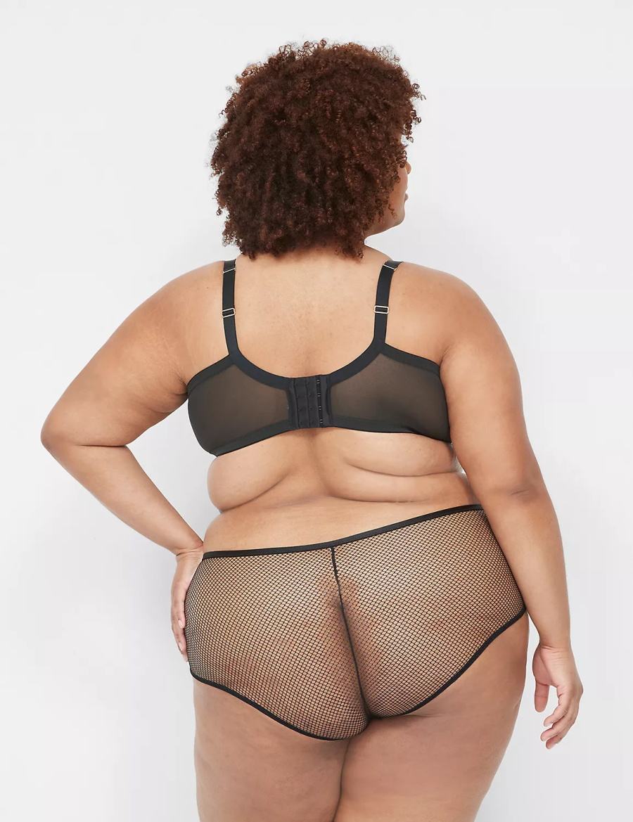 Lane Bryant Fishnet Slips Dames Zwart | IVH4919BR