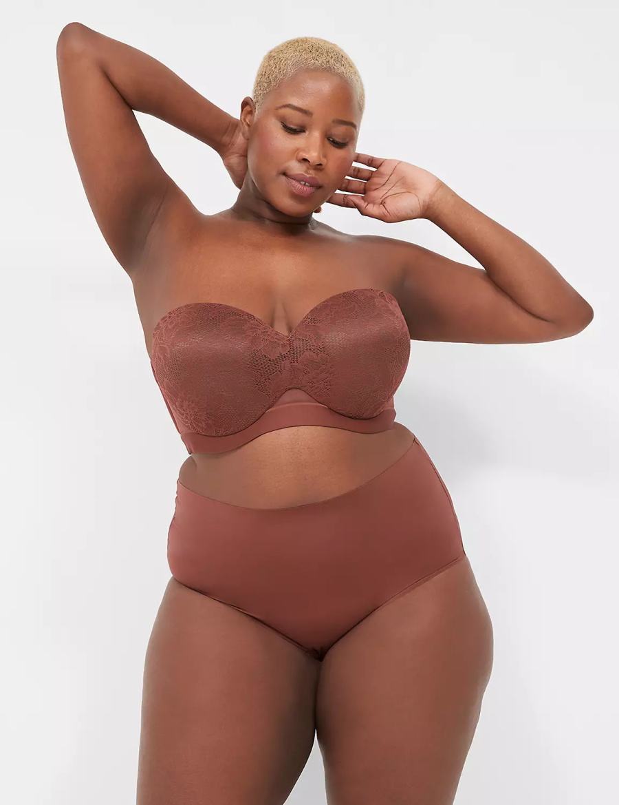 Lane Bryant Invisible Edge Full Slips Dames Chocola | MPV8489PO