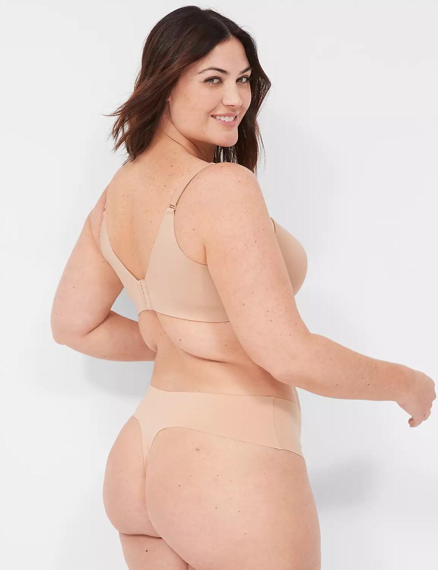 Lane Bryant Invisible Edge String Panty Dames Beige | XTK263KT