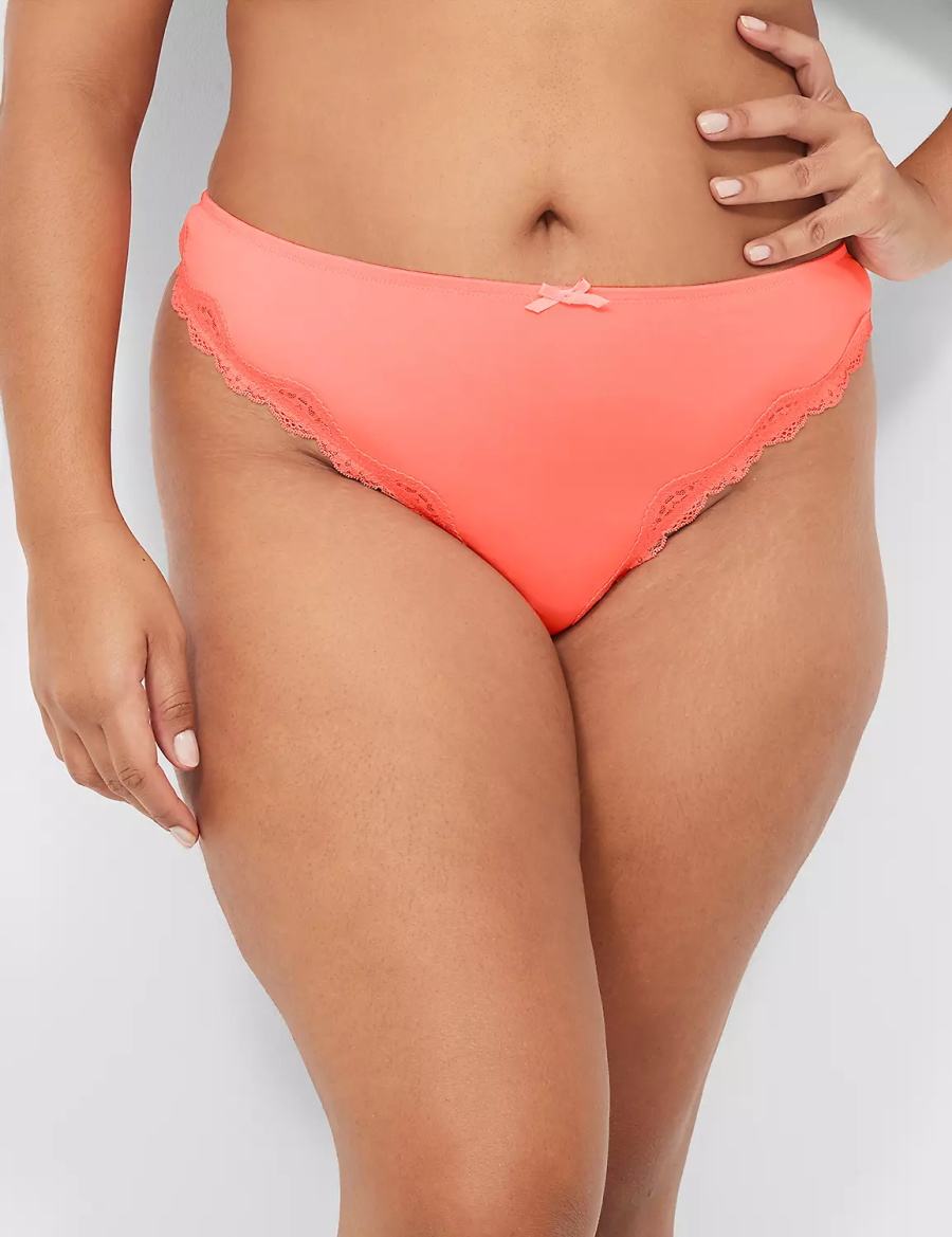 Lane Bryant Lace-Trim String Panty Dames Roze | QFS180FQ