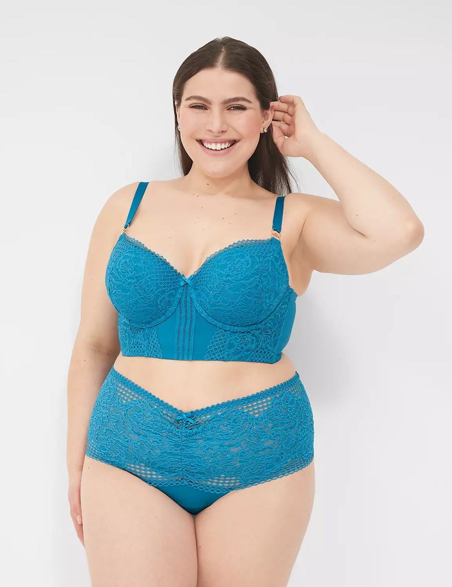 Lane Bryant Lace String Panty Dames Blauw | AXG615YK