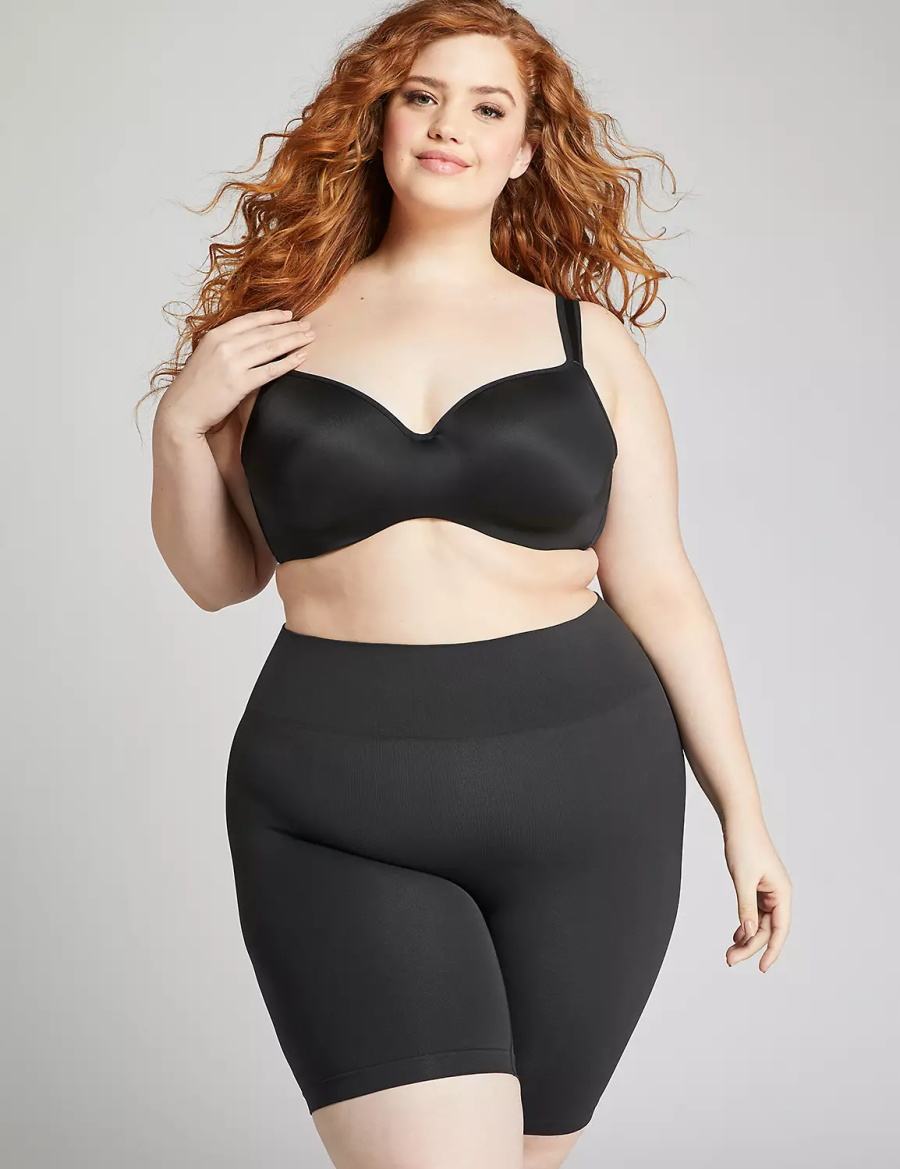 Lane Bryant Level 2 Shaping High-Waist Short Slips Dames Zwart | WHX6095UT