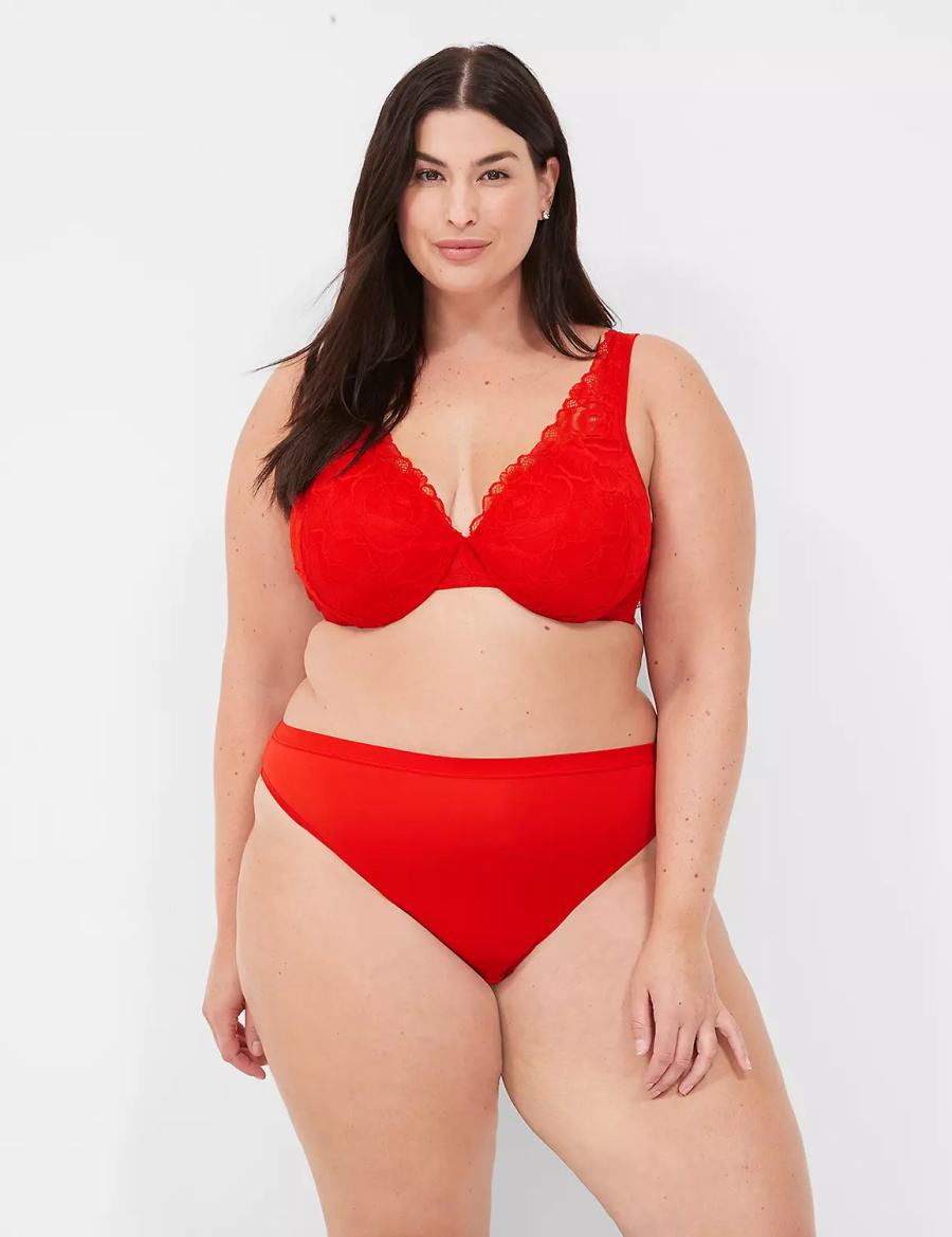 Lane Bryant No-Show French Cut Slips Dames Rood | YWR7974YN