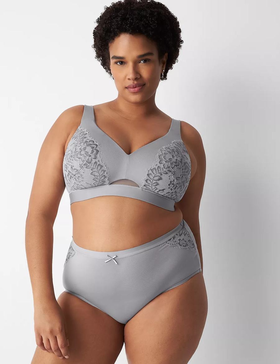 Lane Bryant No-Show Full with Lace Slips Dames Grijs | JKS8140LN