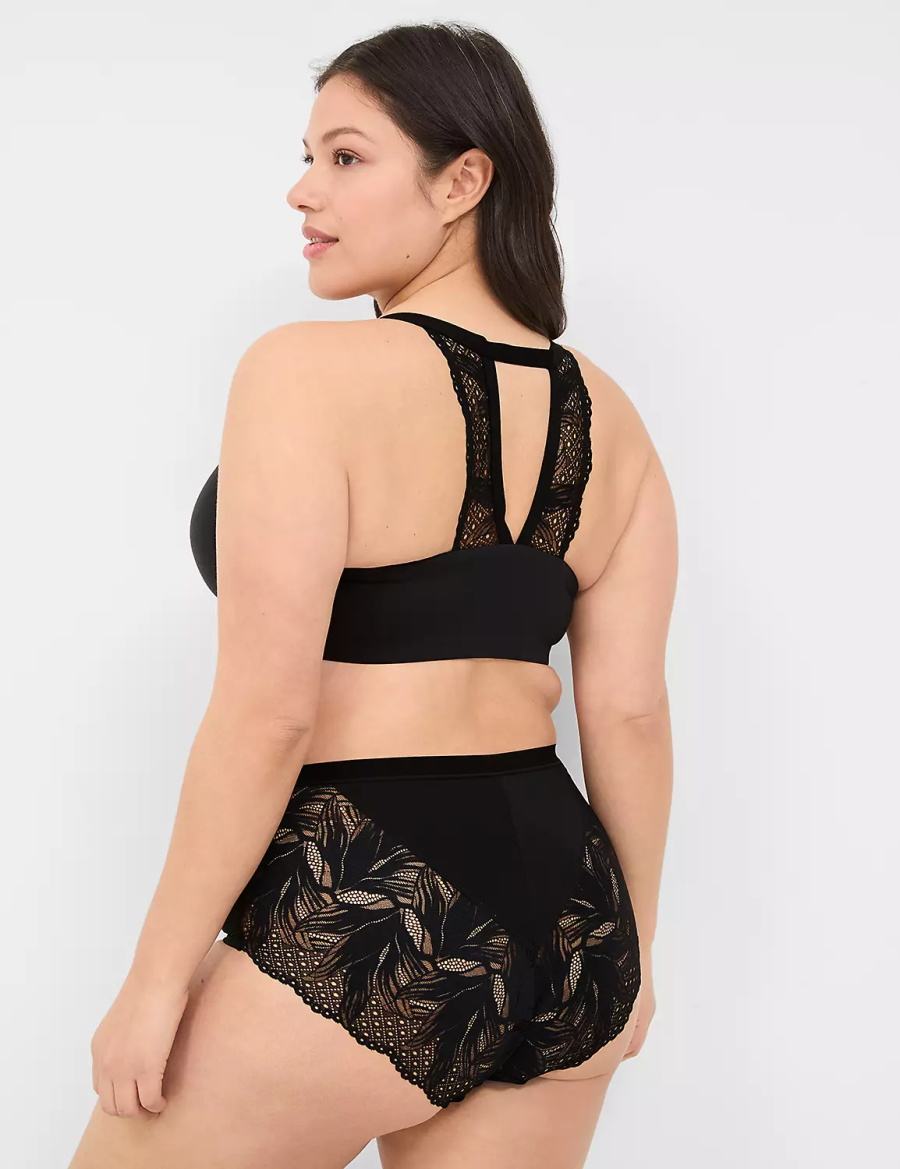 Lane Bryant No-Show Lace-Back Full Slips Dames Zwart | TNZ8930XF