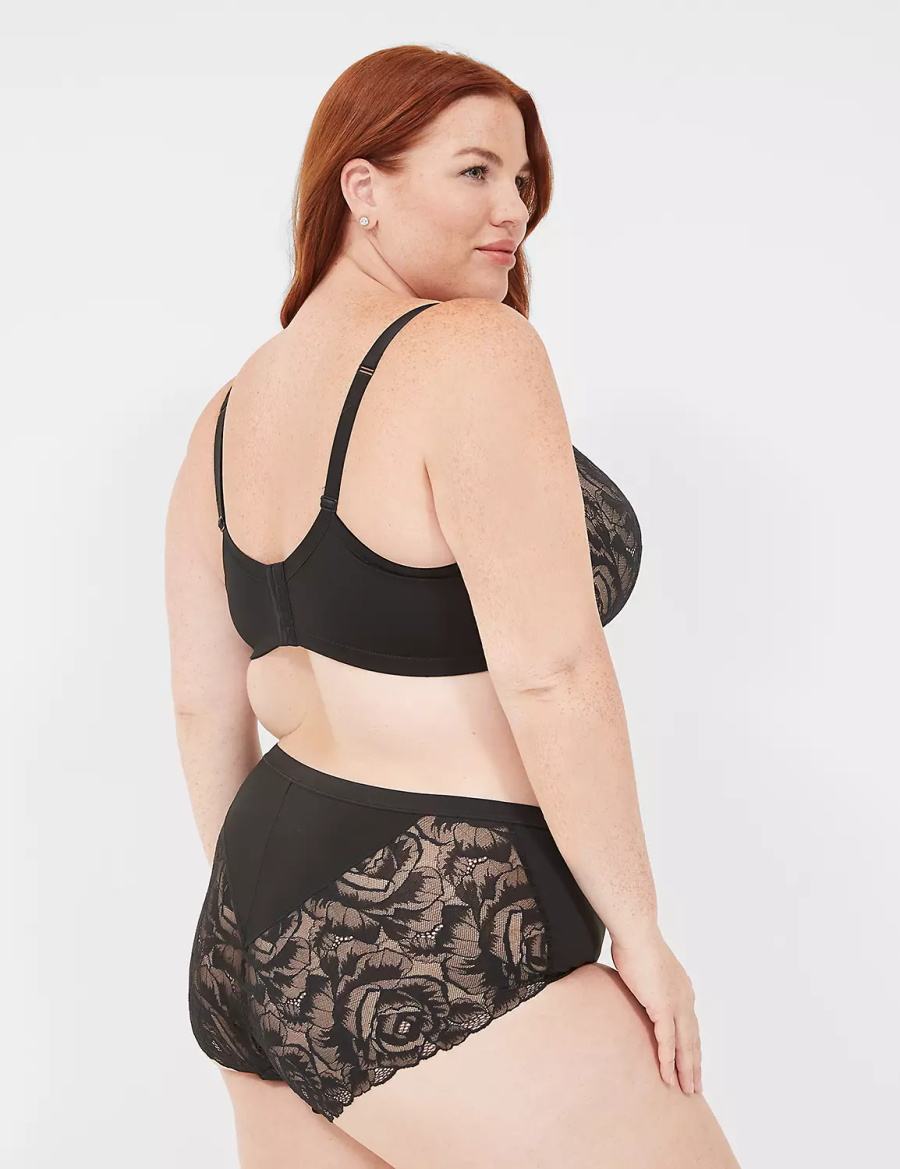 Lane Bryant No-Show Lace-Back Full Slips Dames Zwart | WRH3638RA