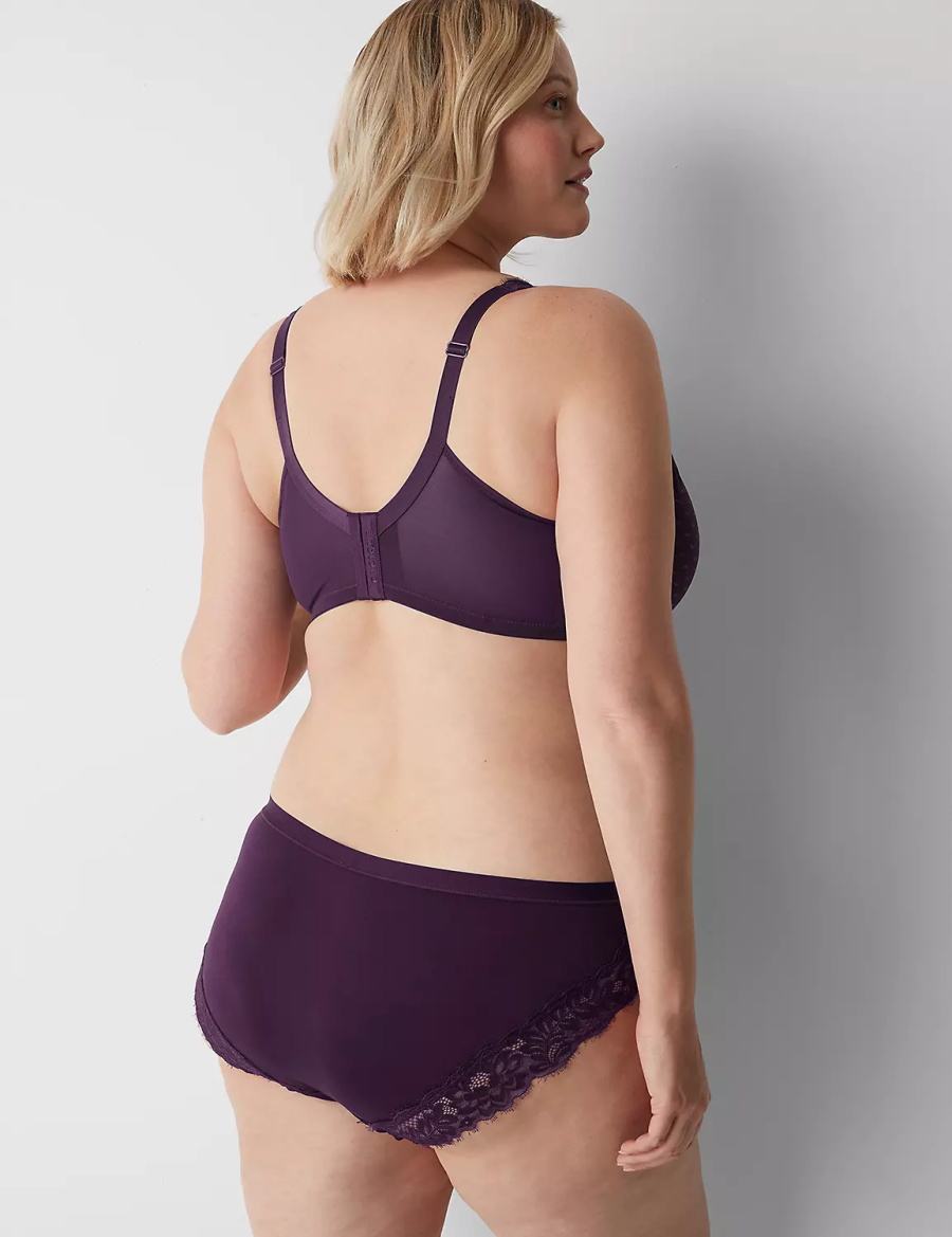 Lane Bryant No-Show Lace-Back Hipster Panty Dames Paars | TMC1133LX