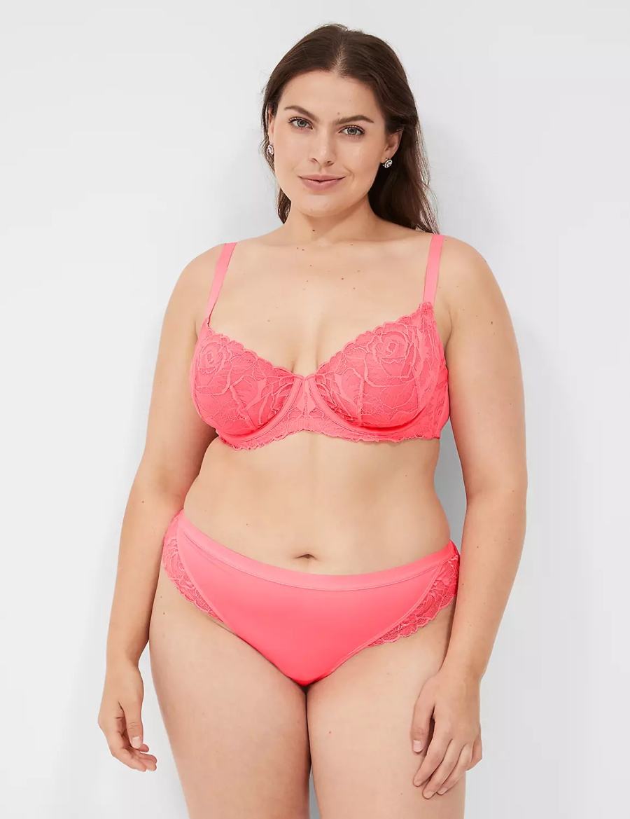 Lane Bryant No-Show with Lace String Panty Dames Roze | RHB493BW