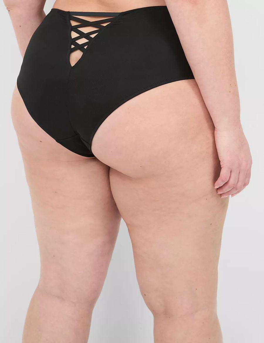 Lane Bryant Strappy-Back Brief Slips Dames Zwart | SKZ6935OT