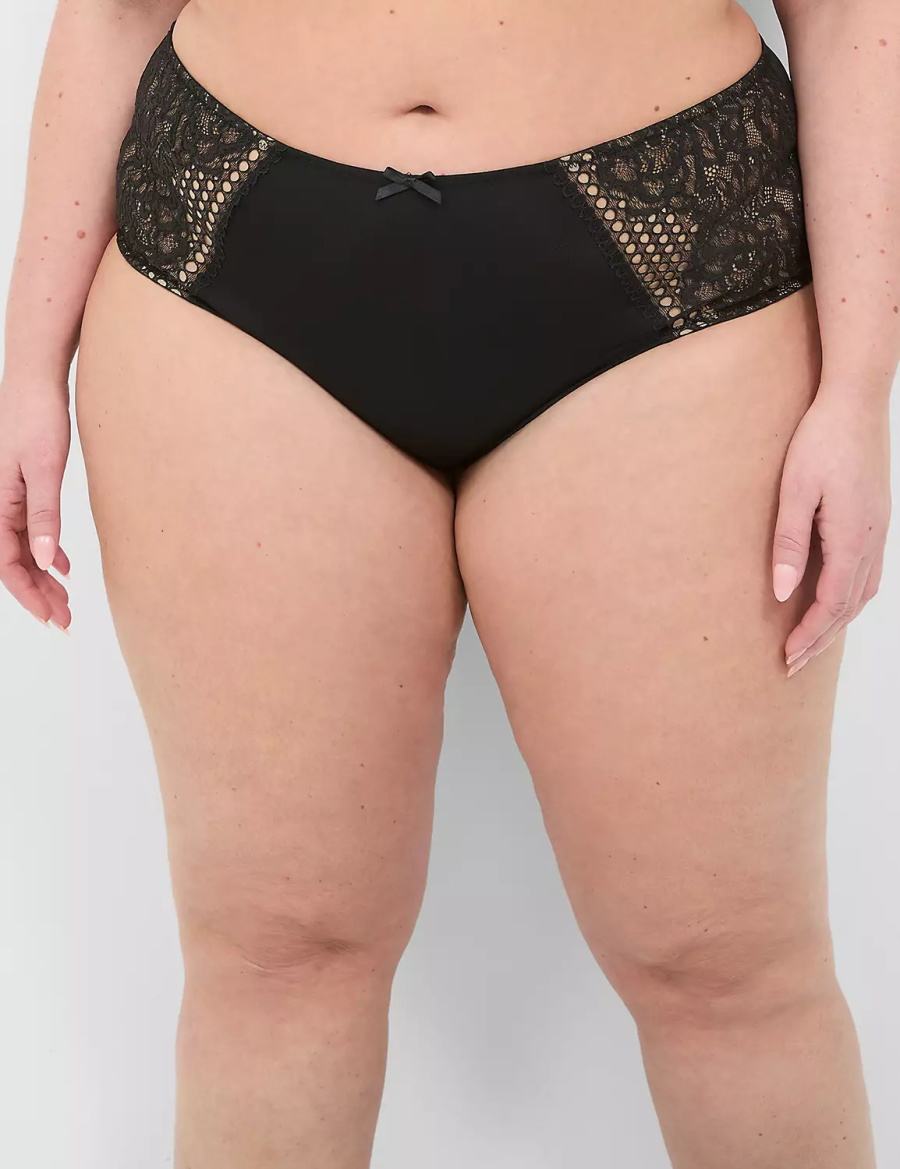 Lane Bryant Strappy-Back Brief Slips Dames Zwart | SKZ6935OT