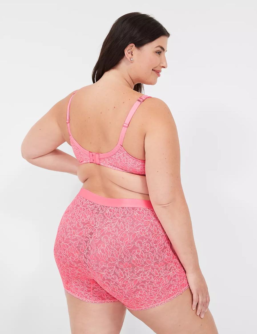 Lane Bryant Stretch Lace Boxer Slips Dames Roze | RJV4059UL