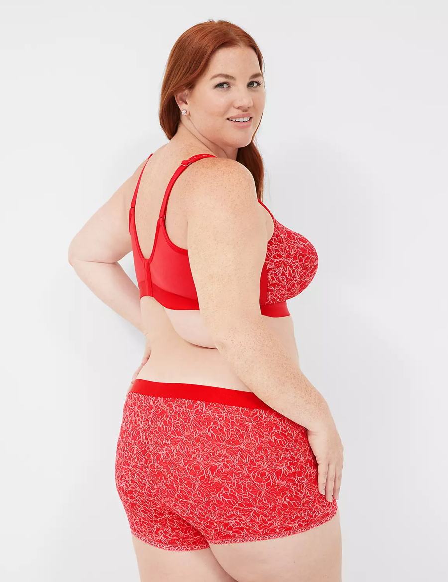 Lane Bryant Stretch Lace Boyfriend Slips Dames Rood | DKP9528FF