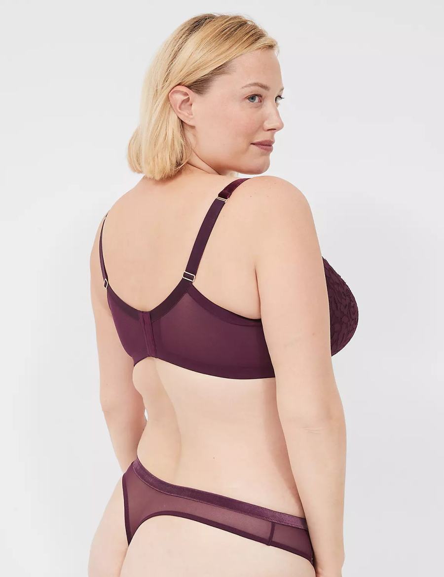 Lane Bryant Velvet-Trim String Panty Dames Bordeaux | XSQ2422PL