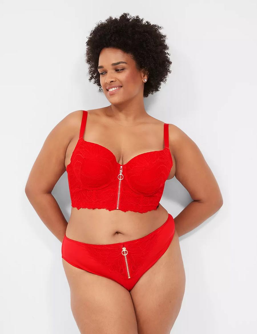 Lane Bryant Zip-Front French Slips Dames Rood | BXY7910TD